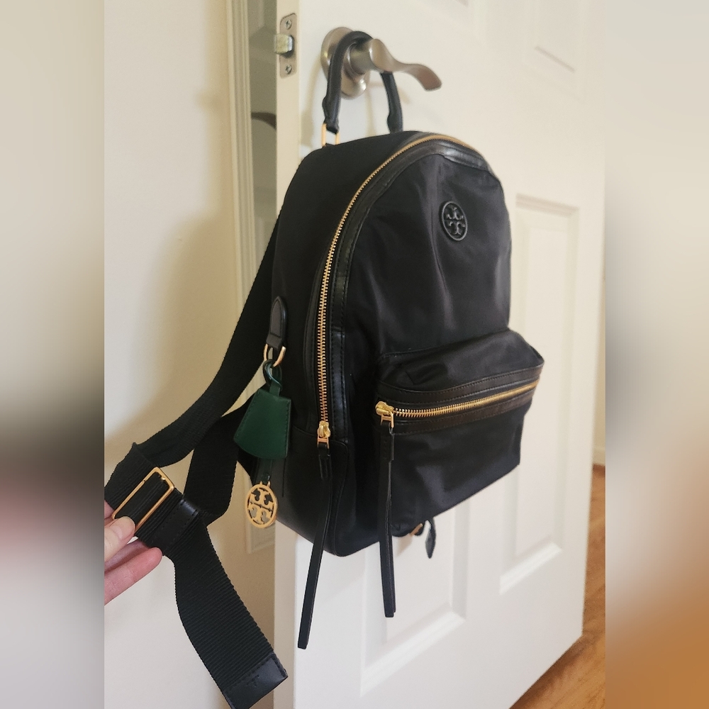 Tory Burch Black Backpack with Gold Hardware